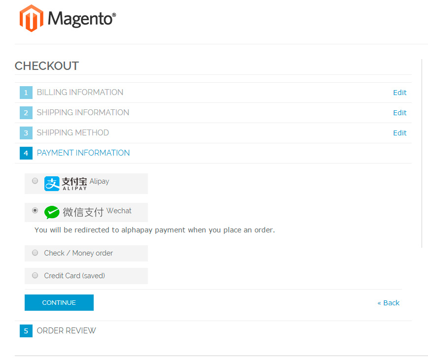 Wepayez for Magento微信支付+支付宝跨境支付